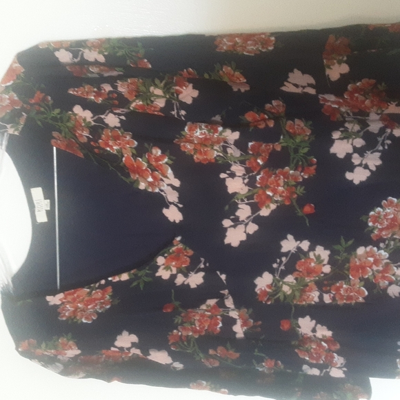 Kori America Navy Fall Floral Dress Sz M - Picture 2 of 7